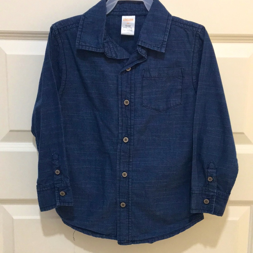Gymboree Long Sleeve Multi-Check Button-Down Shirt Sz 4